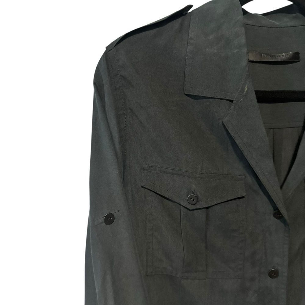 Revolve Equipment Black Gray Sueded Finish Utility Button-Up Shirt Blouse - Picture 3 of 8